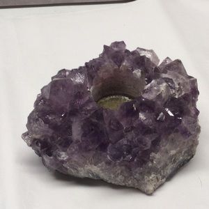 Amethyst candle holder